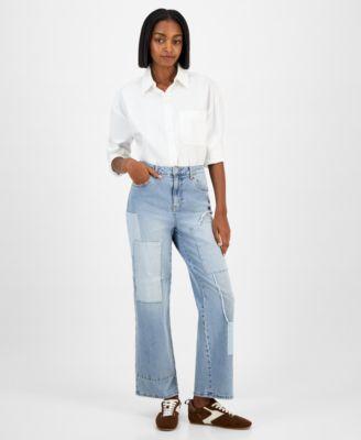 now this womens mixed media patchwork jeans macys exclusive
