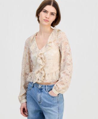 now this womens ruffled lace top macys exclusive