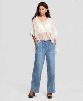 now this womens tie waist drapey jeans macys exclusive