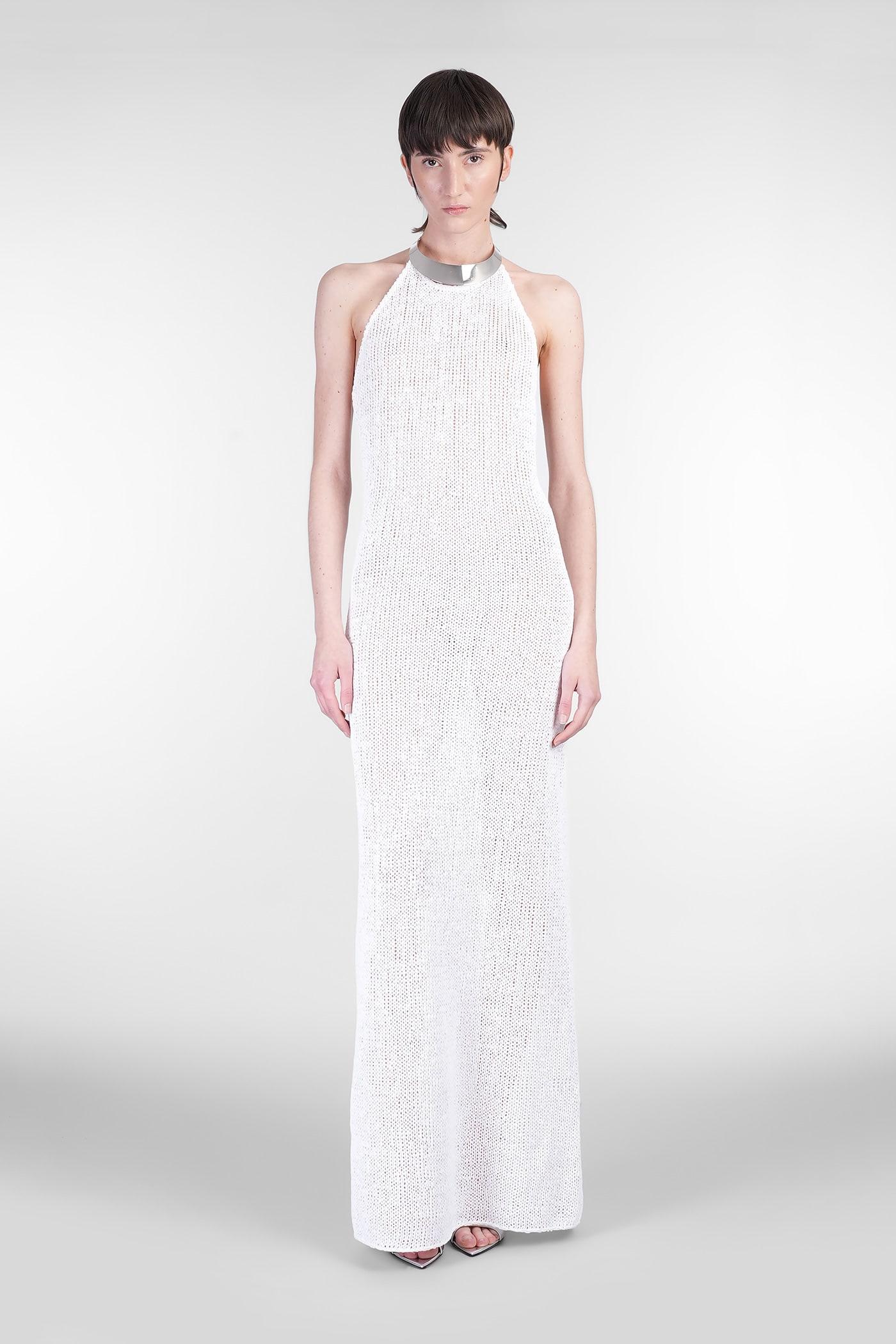 nué attina long dress in white polyester