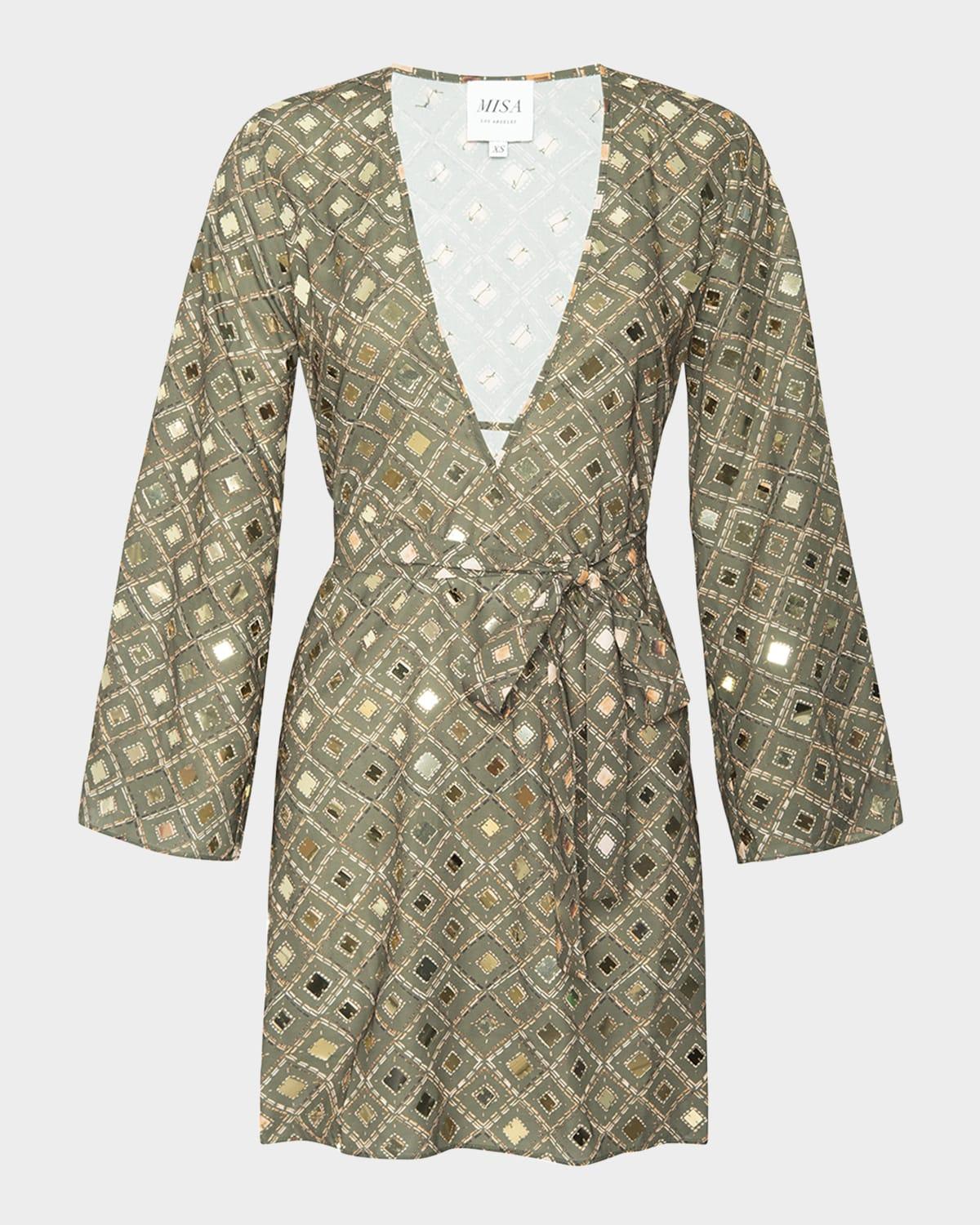 nuala mirrored tile mini dress