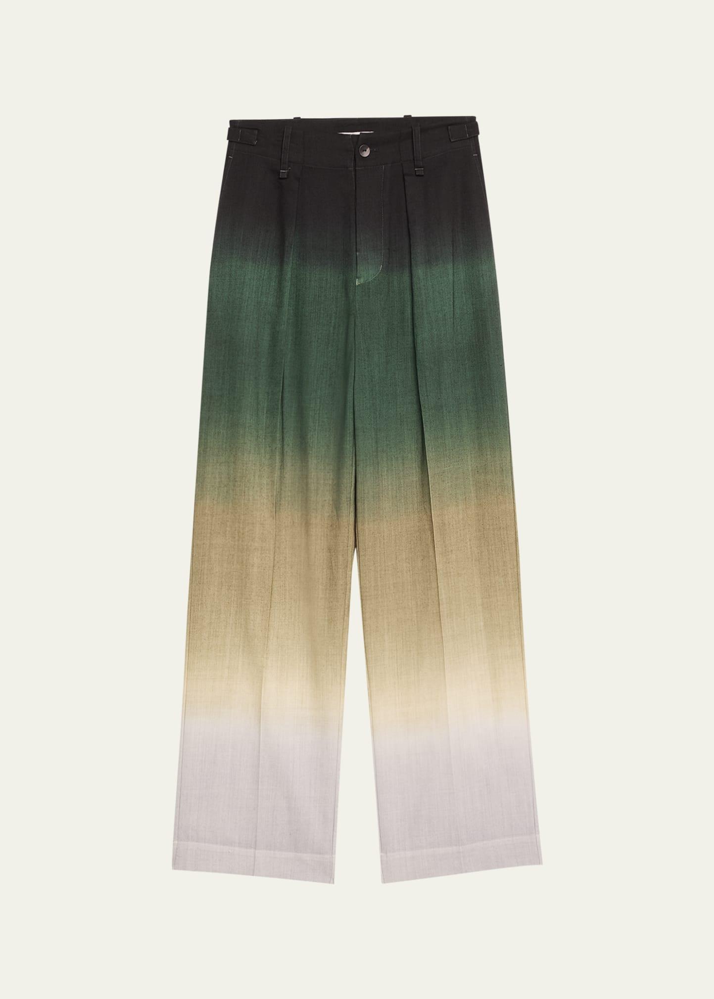 nuance ombre pleated wool pants