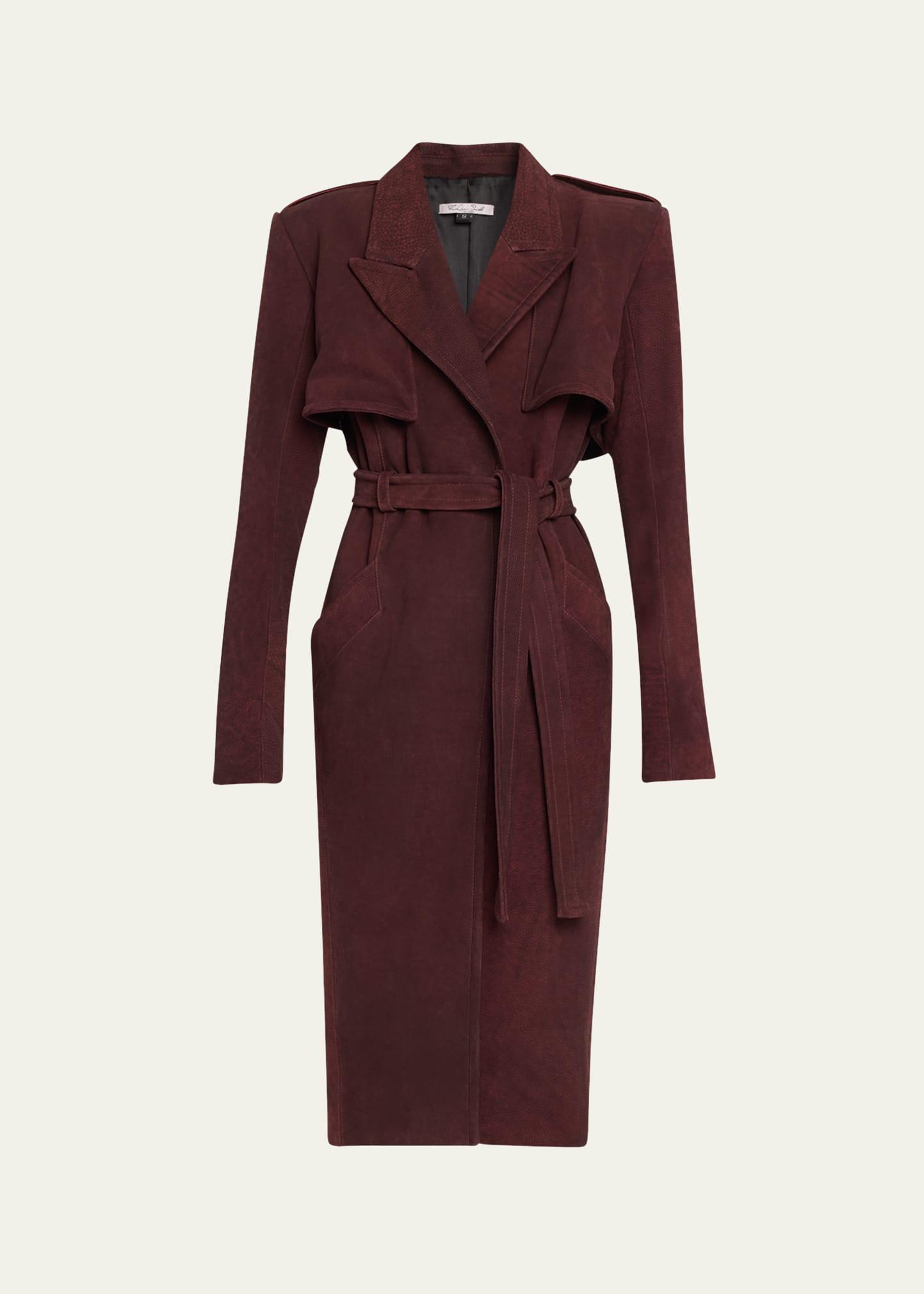 nubuck belted trench coat