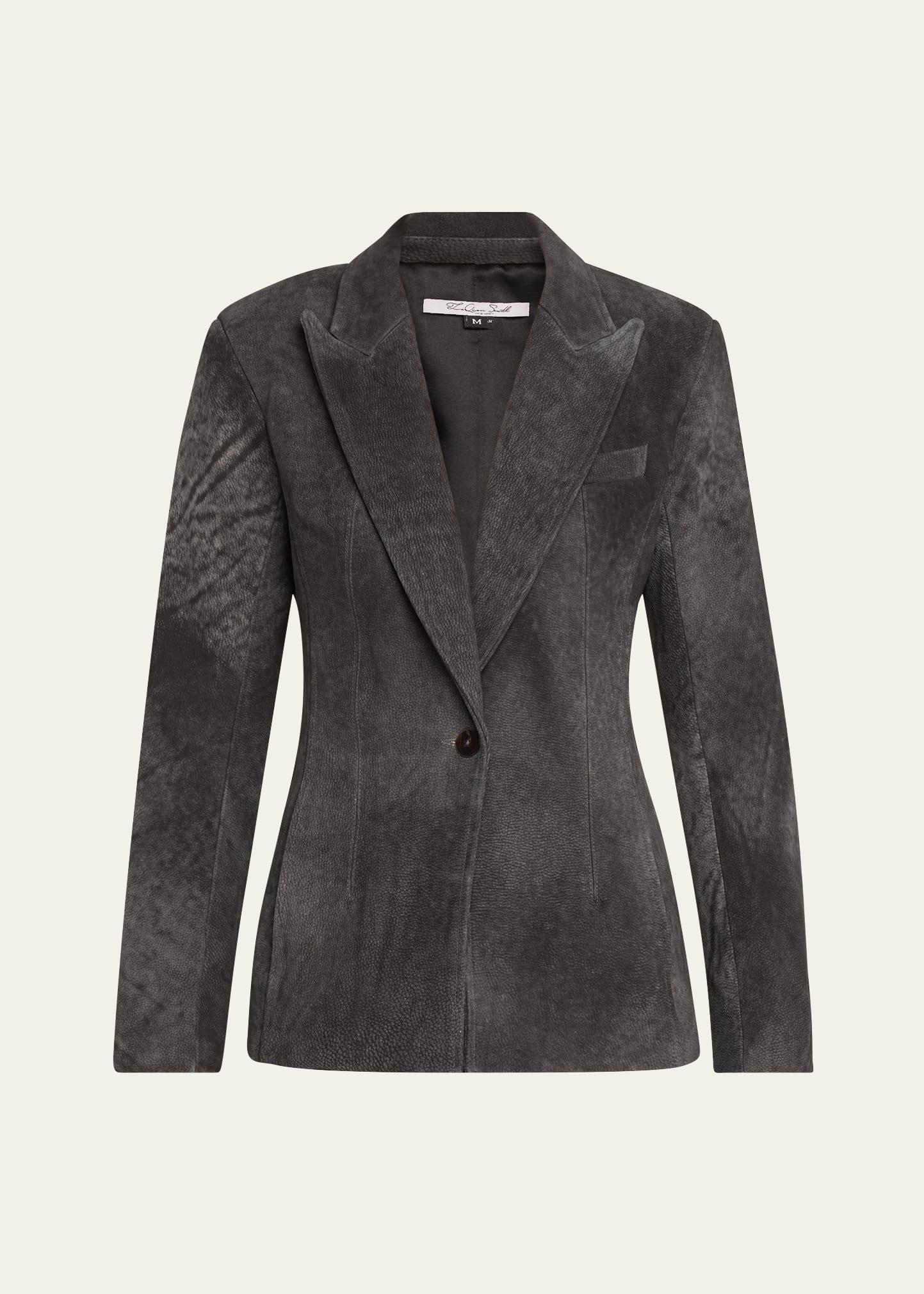 nubuck leather blazer