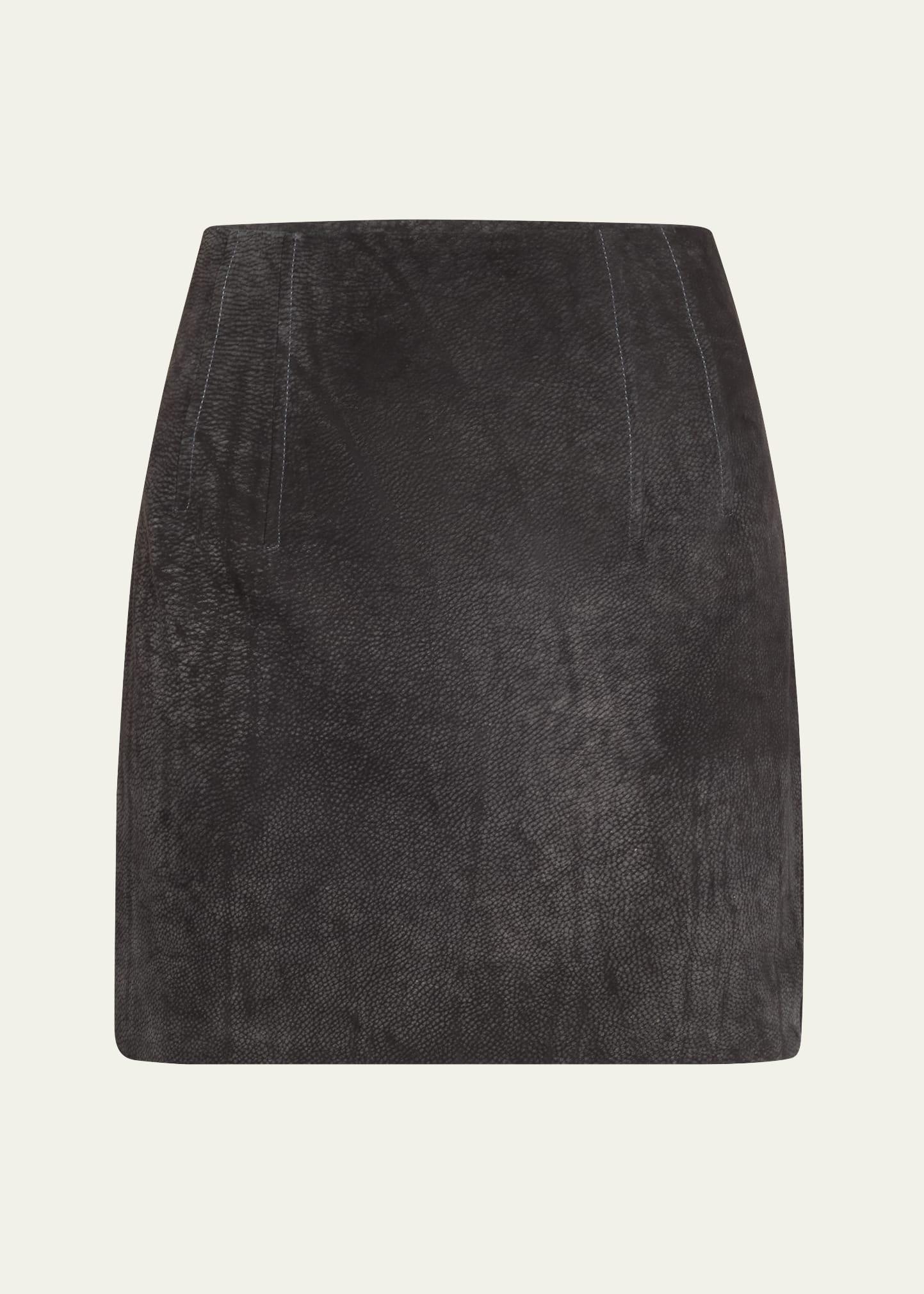 nubuck mini skirt