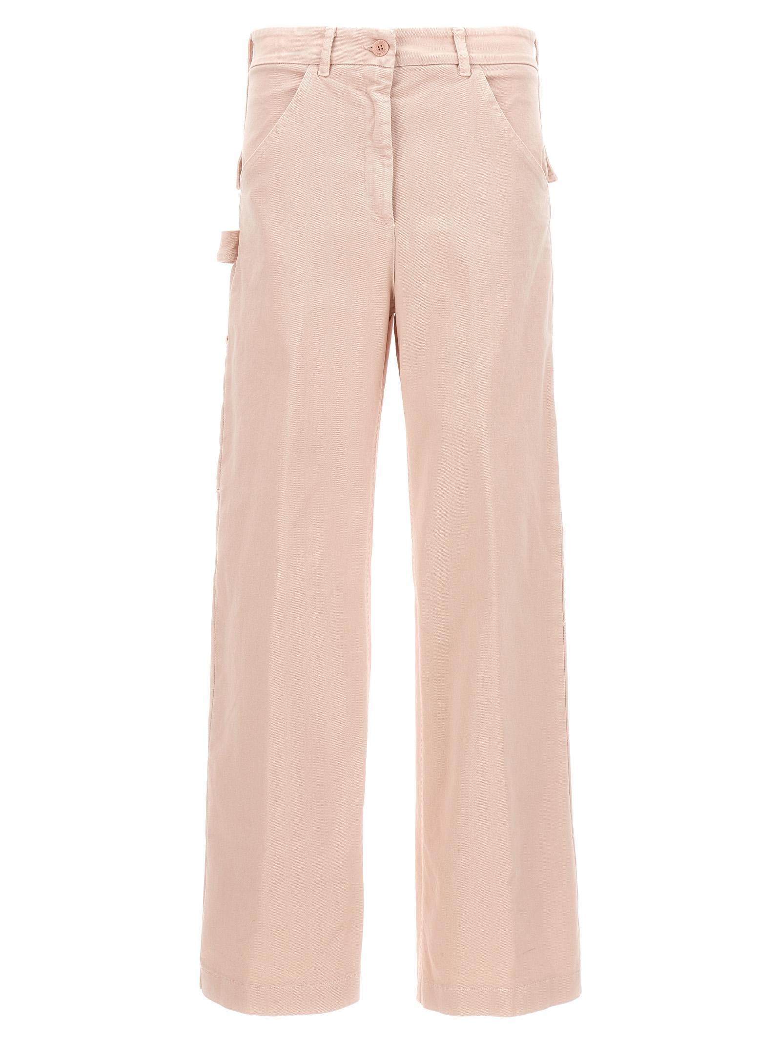 nude cargo pants pink cotton - women