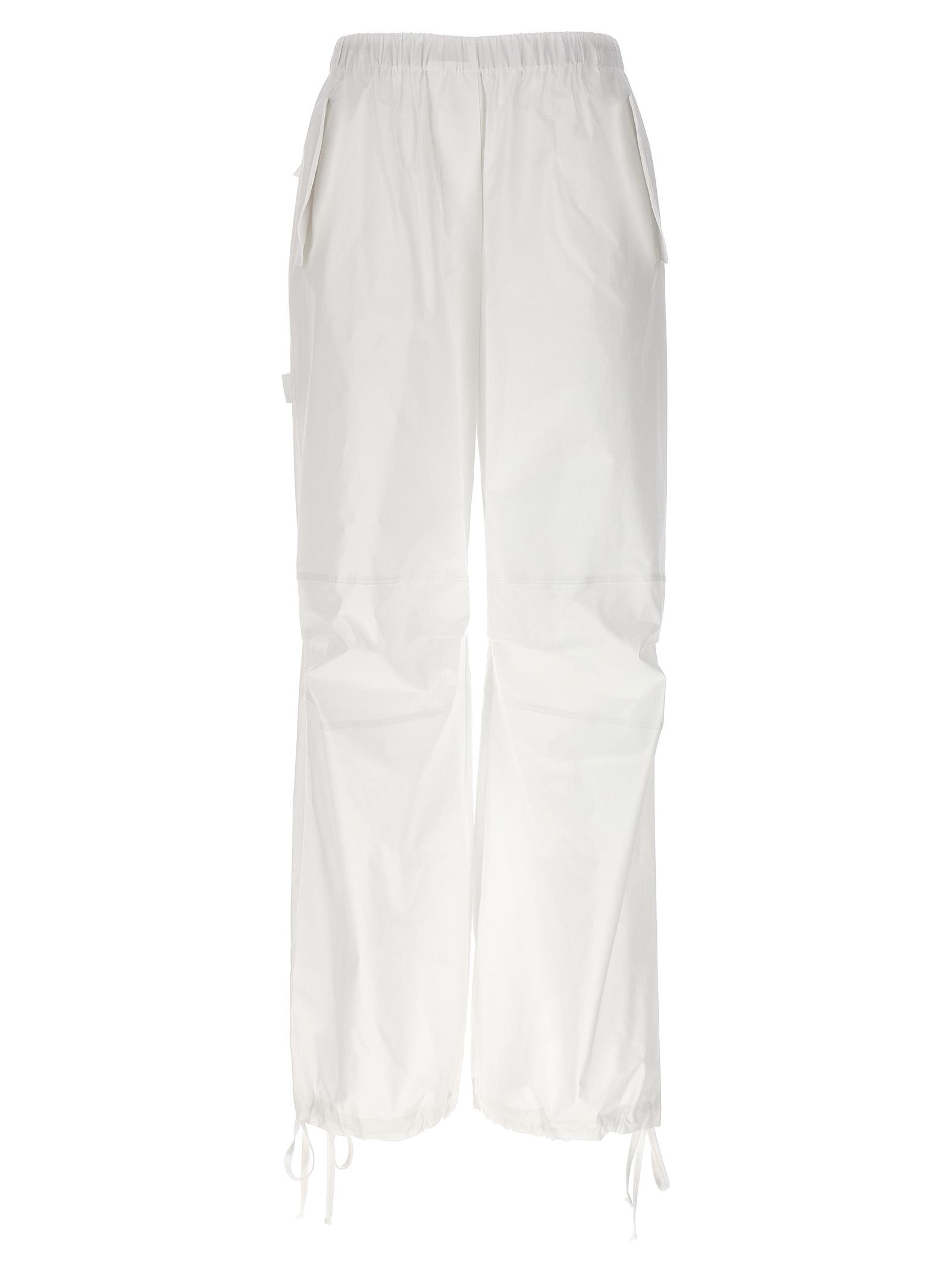 nude cargo trousers white cotton pant - women