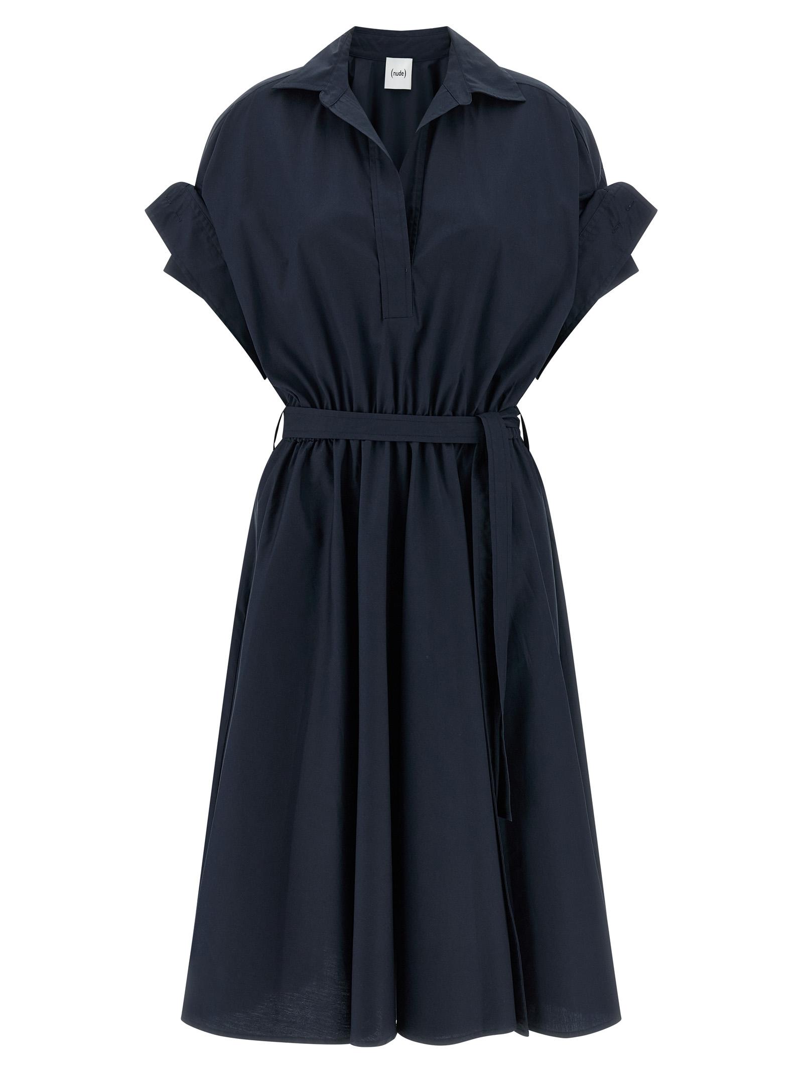 nude chemisier dress blue cotton - women