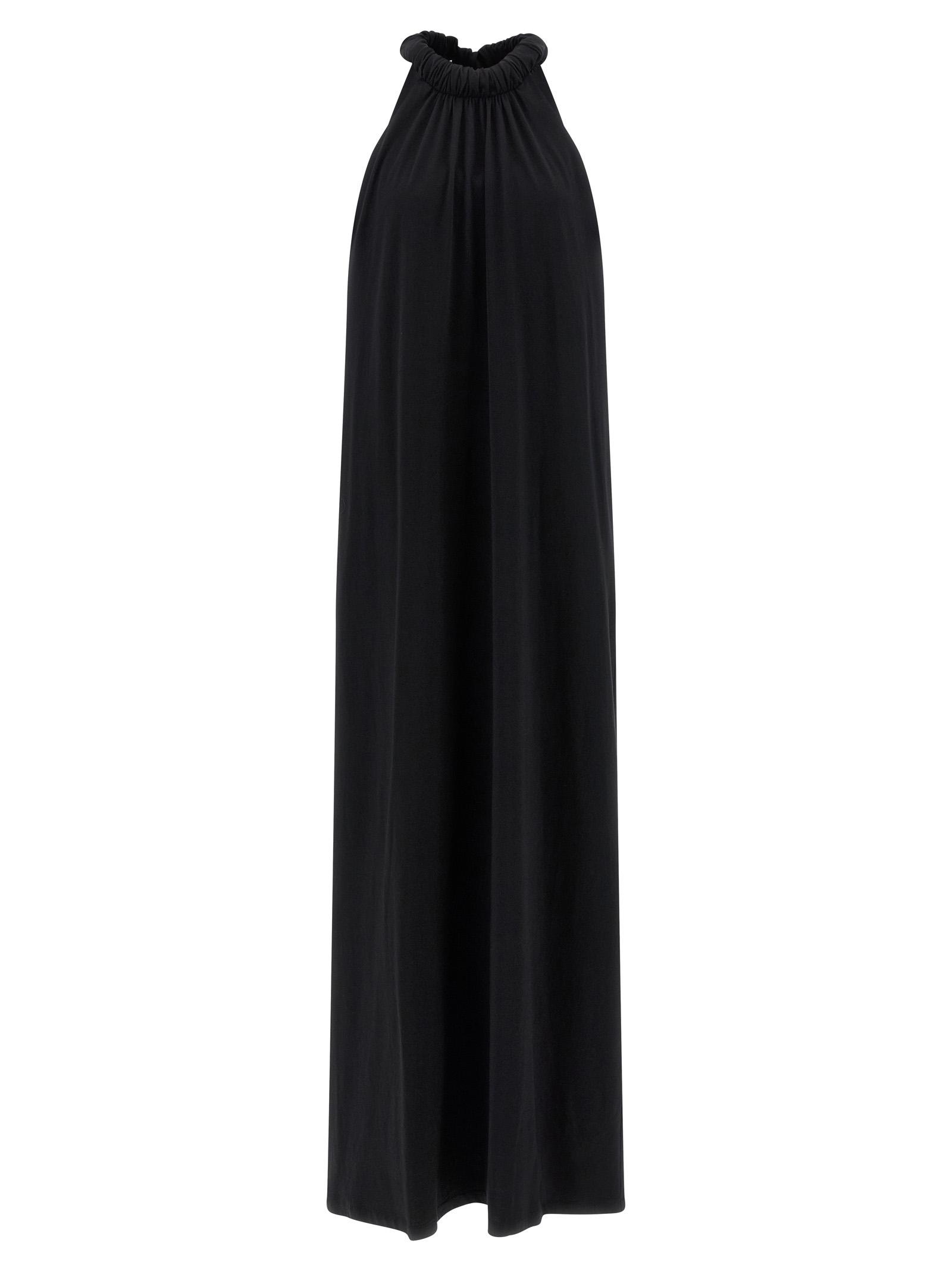 nude floor lenght dress black cotton - women