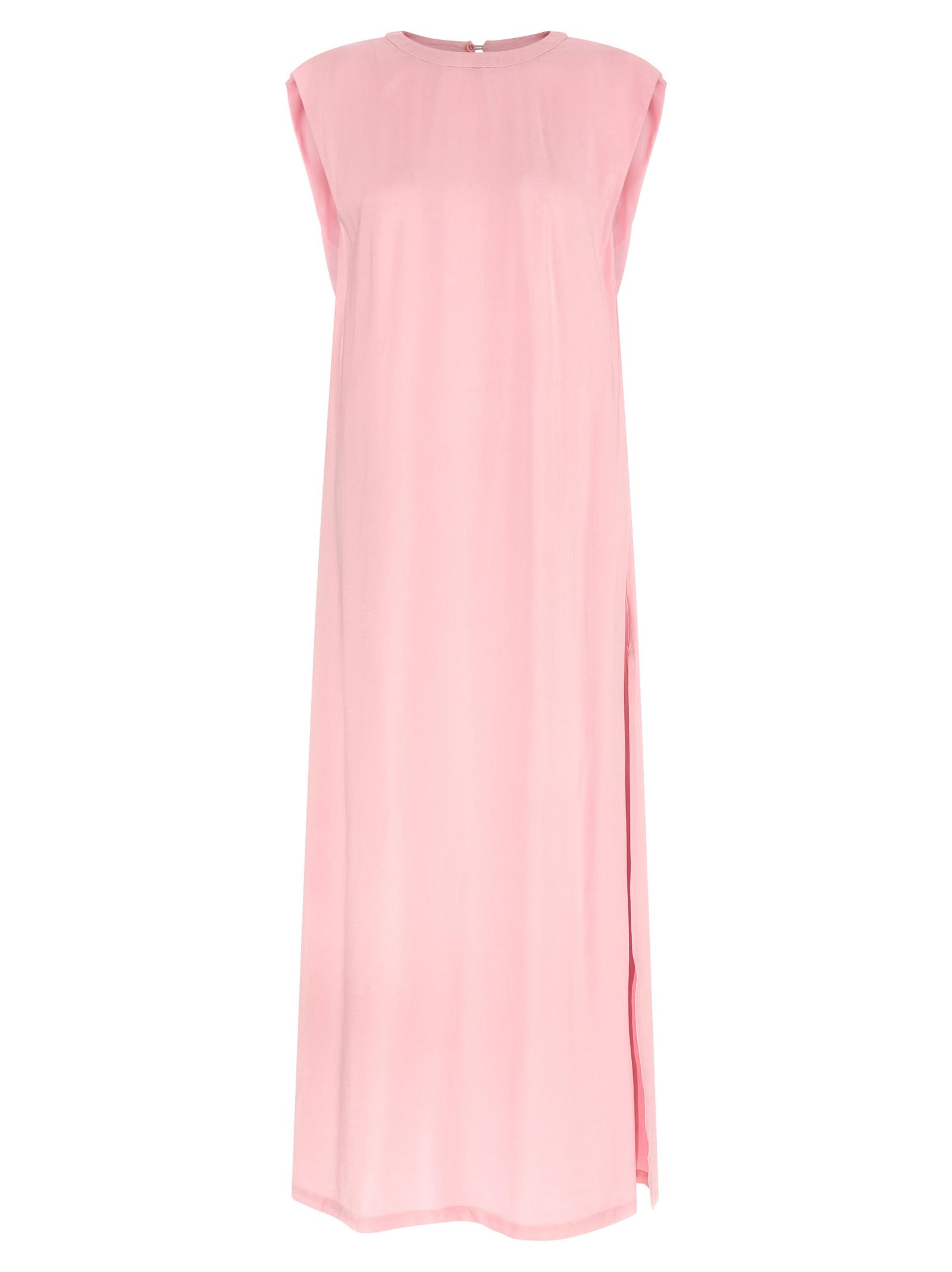 nude round-neck dress pink viscose - women