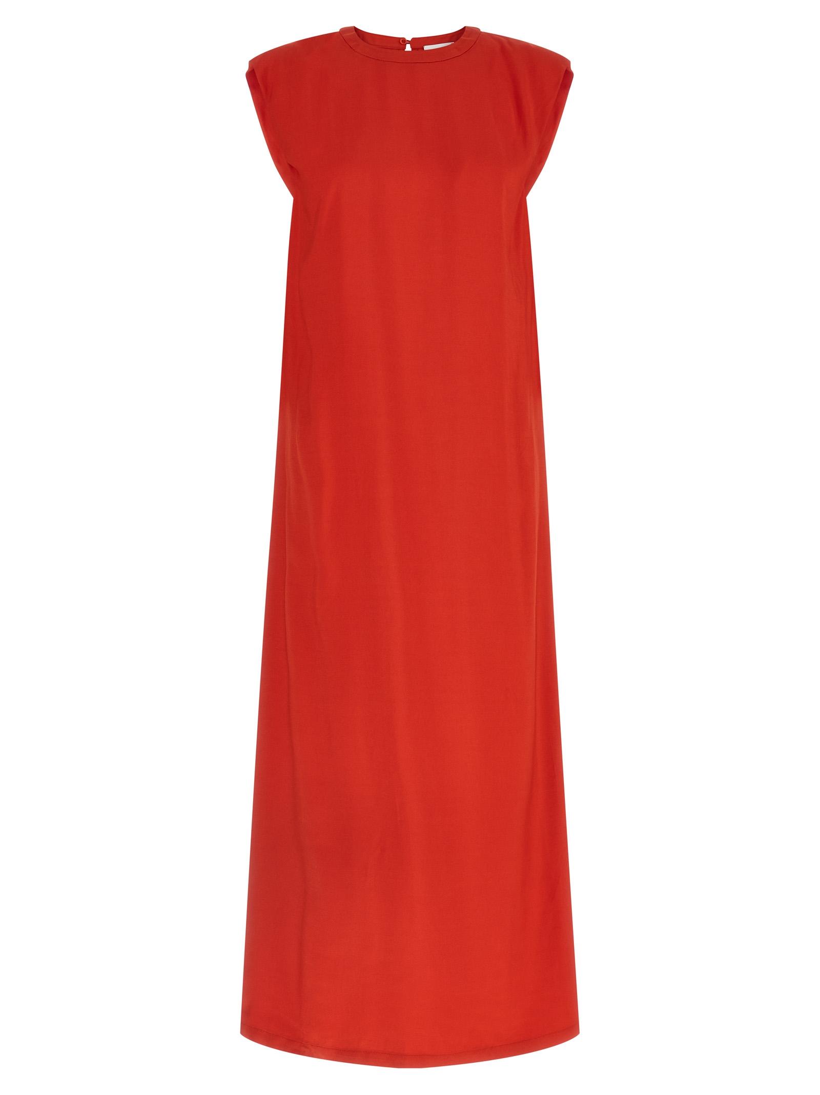 nude round-neck dress red viscose - women