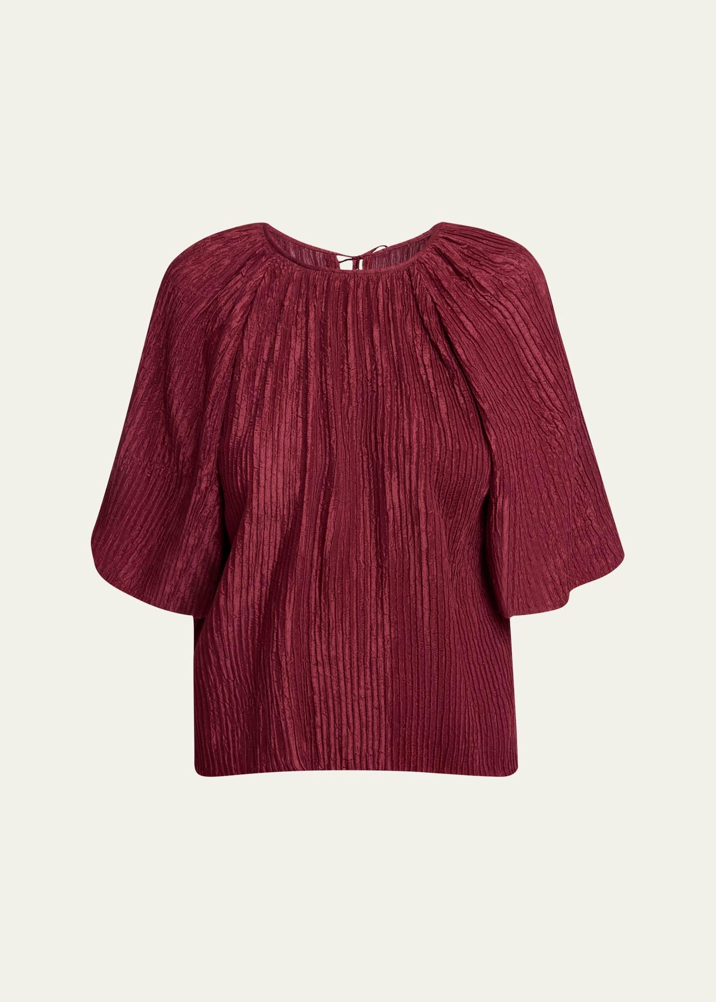 nula plisse silk top