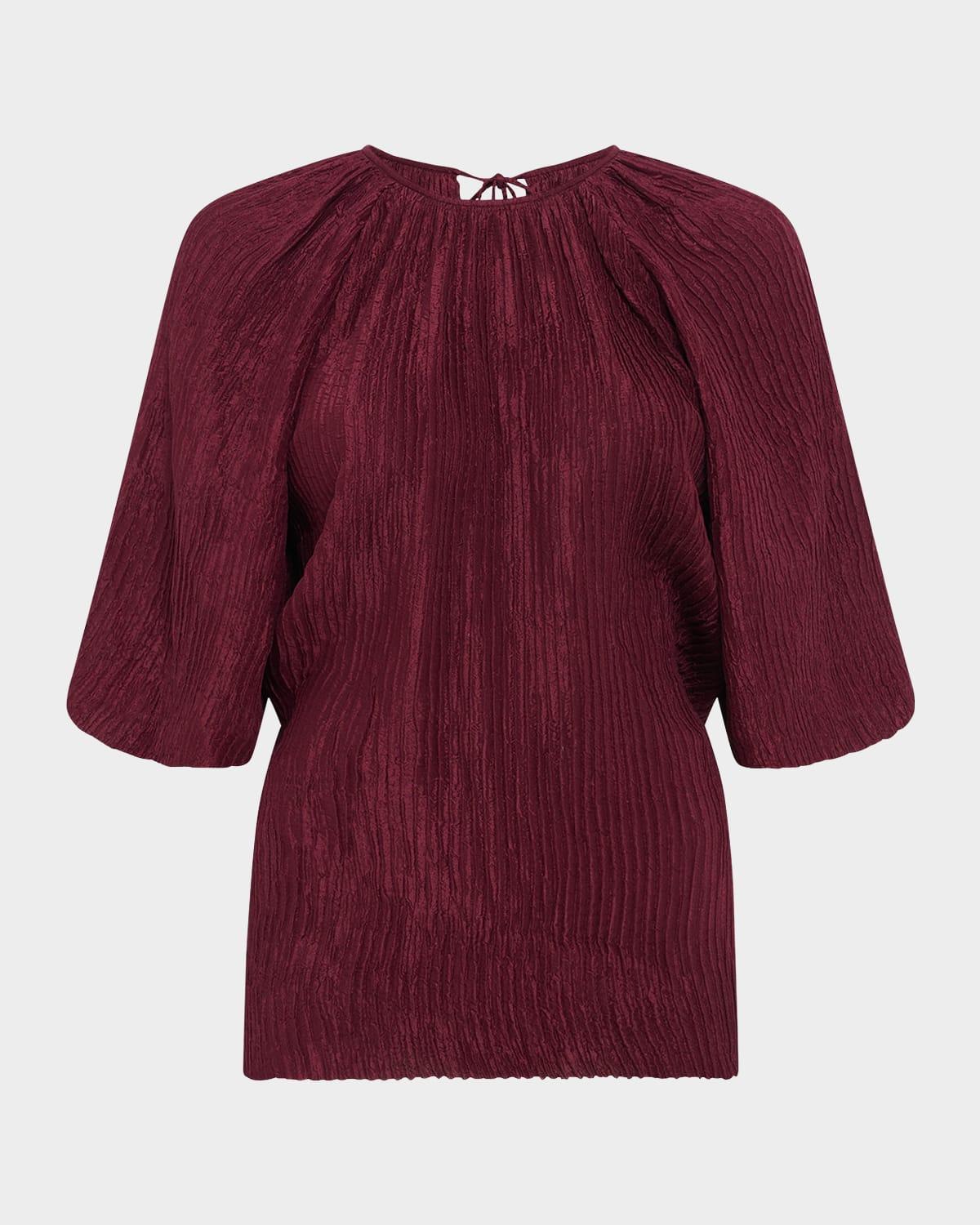 nula plisse silk top