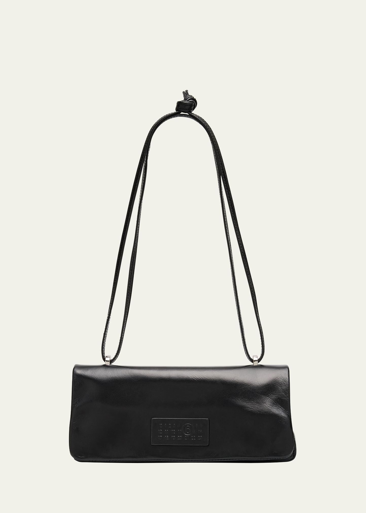 numeric flap leather shoulder bag