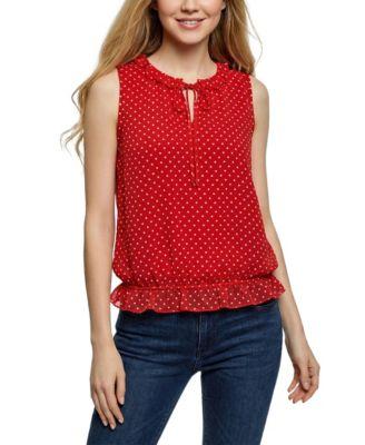 ny collection womens sleeveless ruffle flounced top