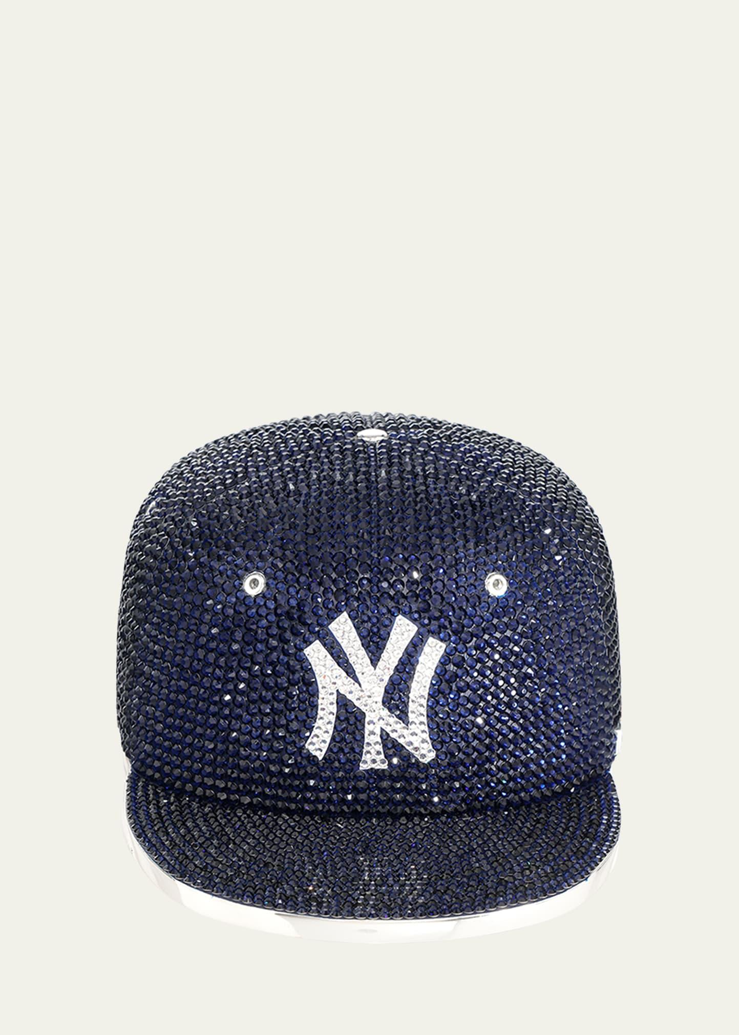 ny yankees cap crystal clutch bag