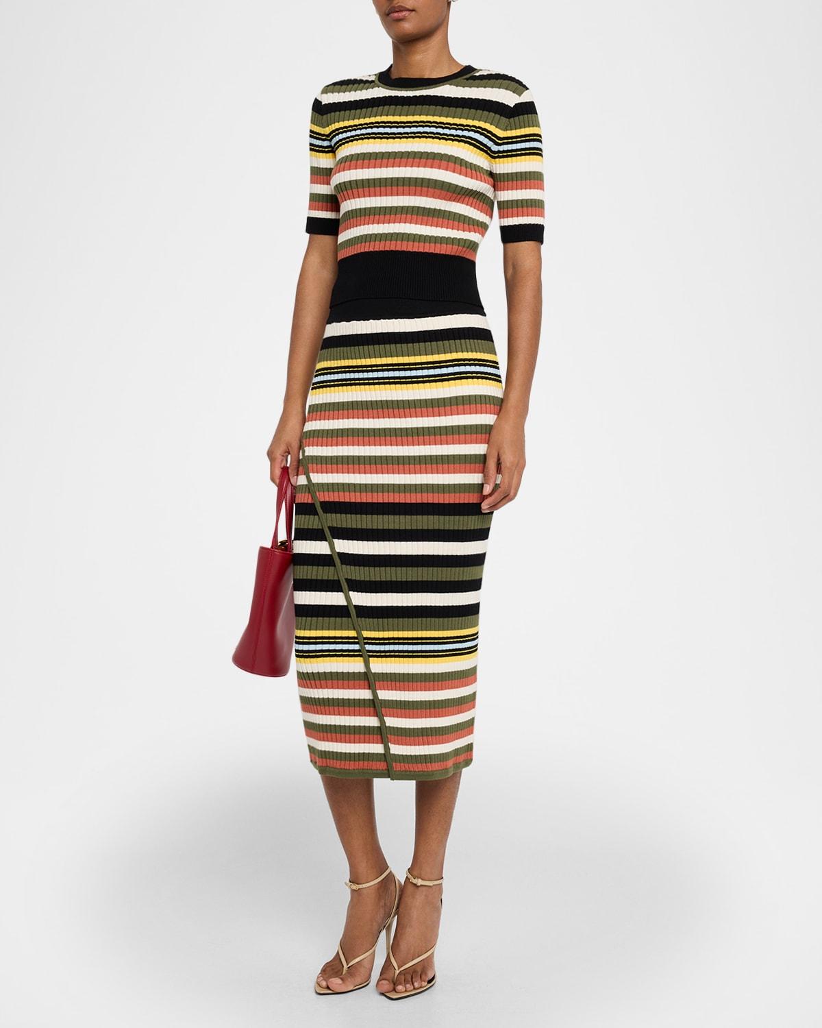 nyla striped short-sleeve sweater