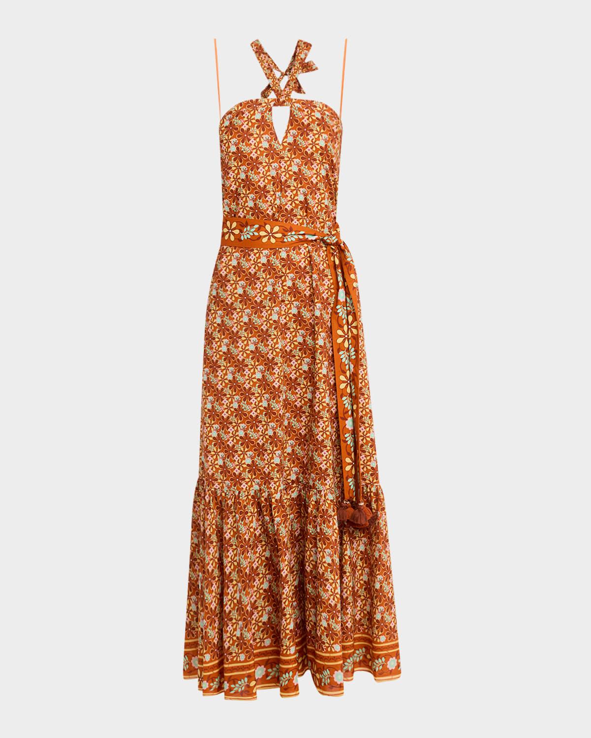 nylah floral halter maxi dress