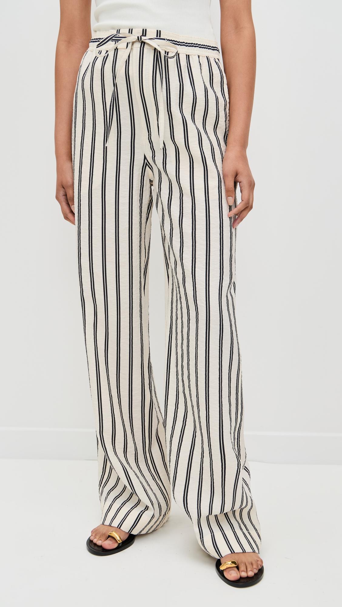 nylon crinkle wide leg pants