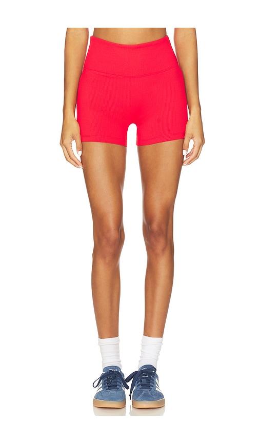 nylora kali biker shorts in red.