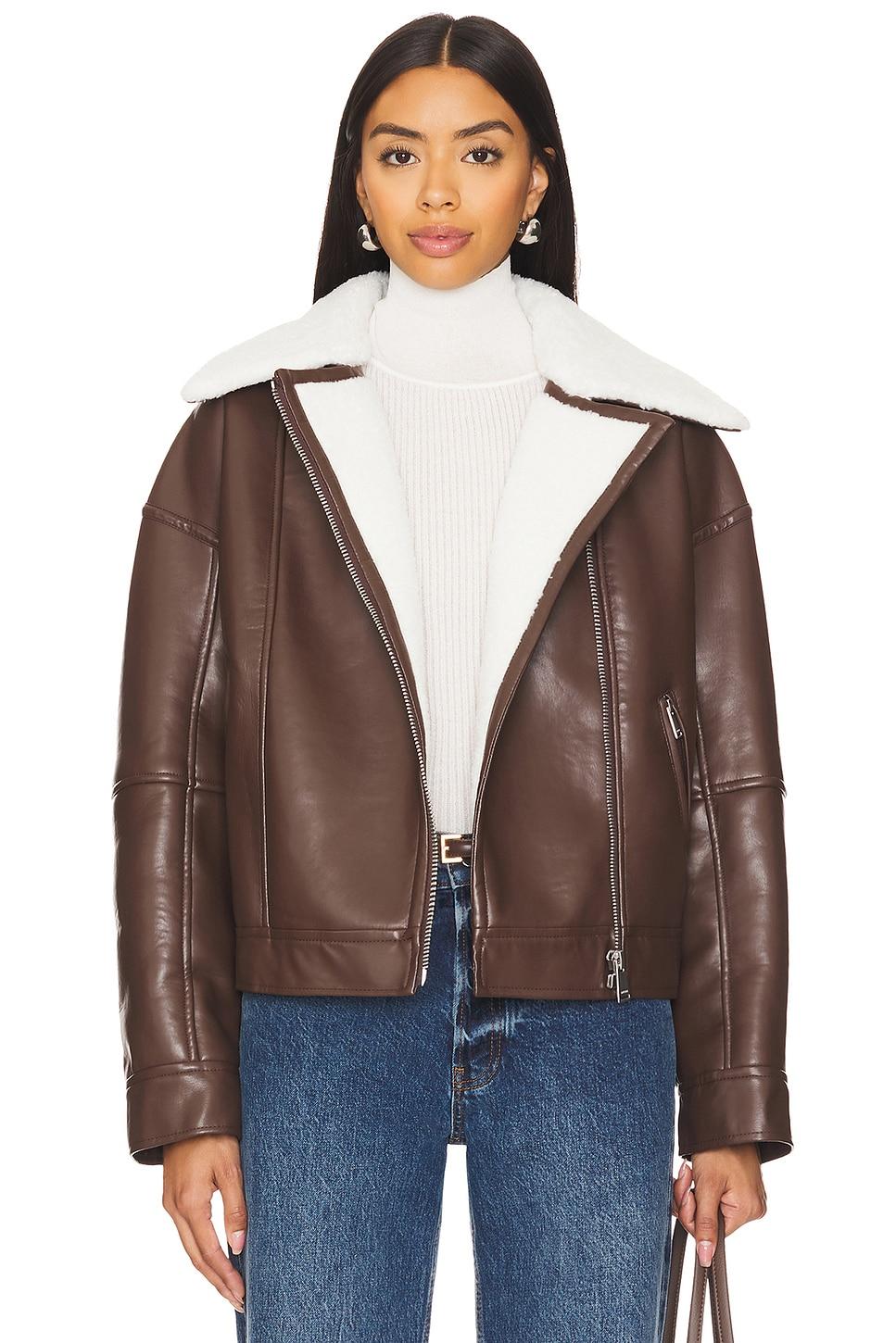 nyx faux leather sherpa moto jacket