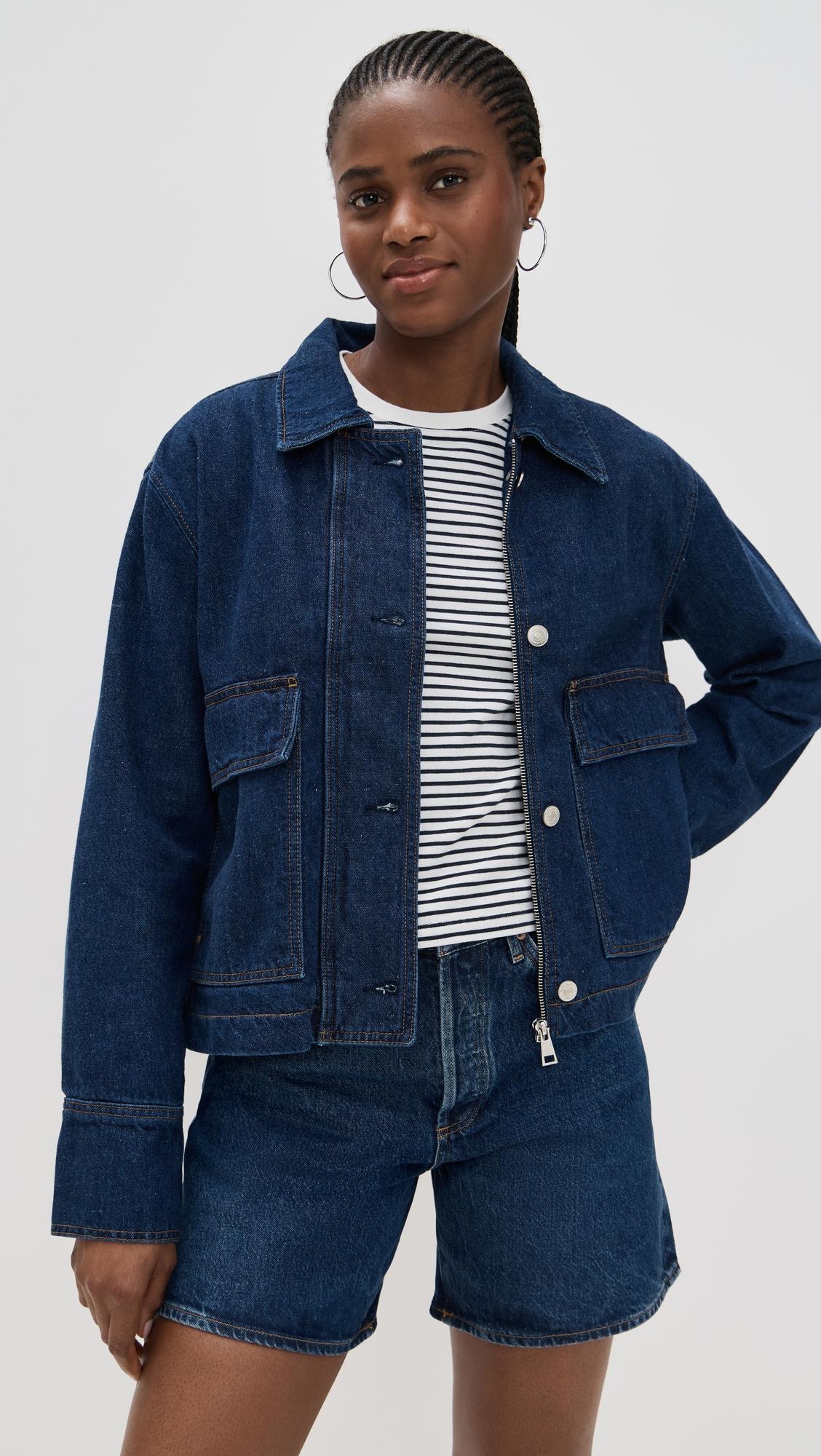 oakley cropped denim jacket