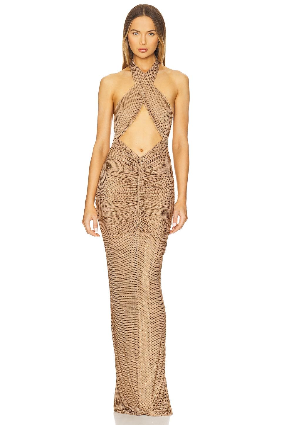 oakley mesh embellished dress