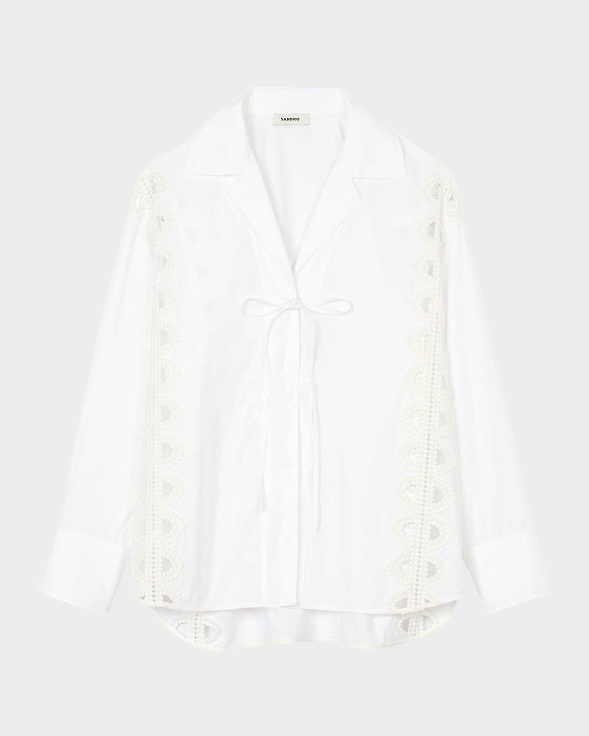 obelle embroidered tie-front shirt