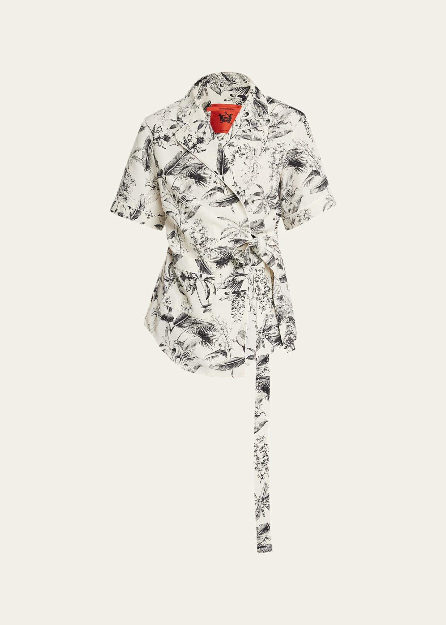 obi porcelain floral-print pajama top