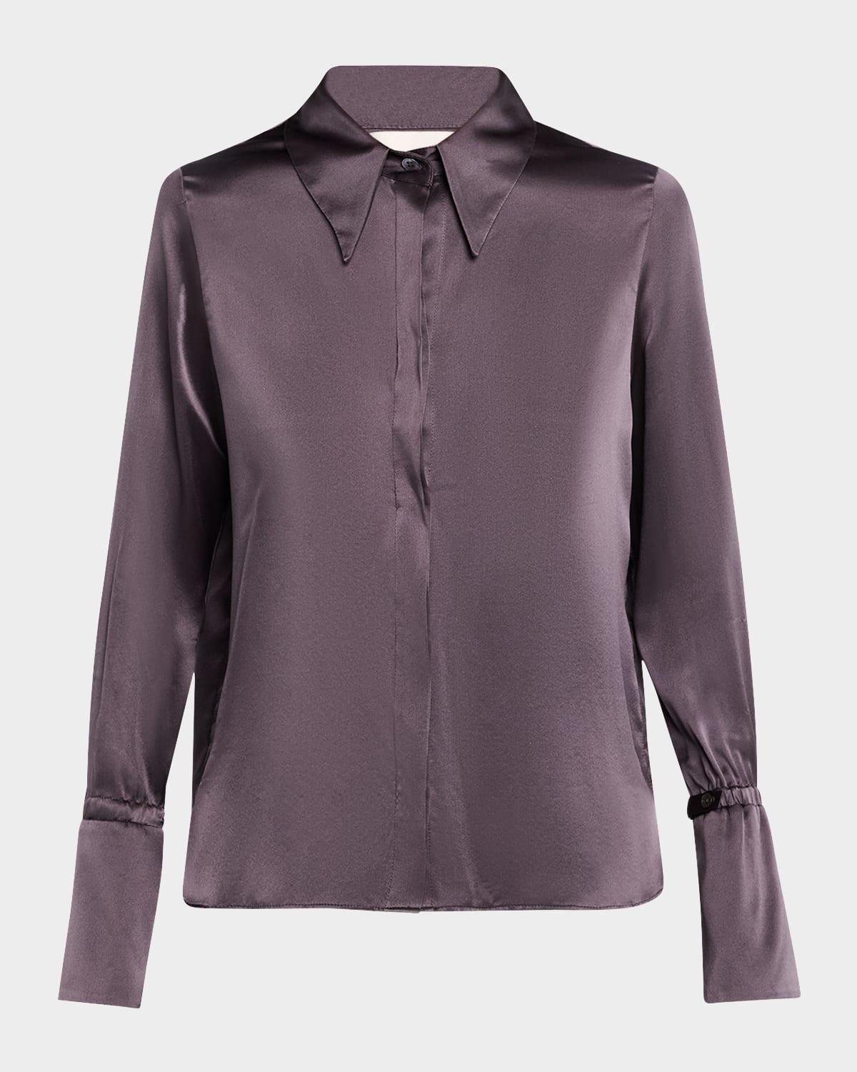 object of affection silk top with sleeve detail