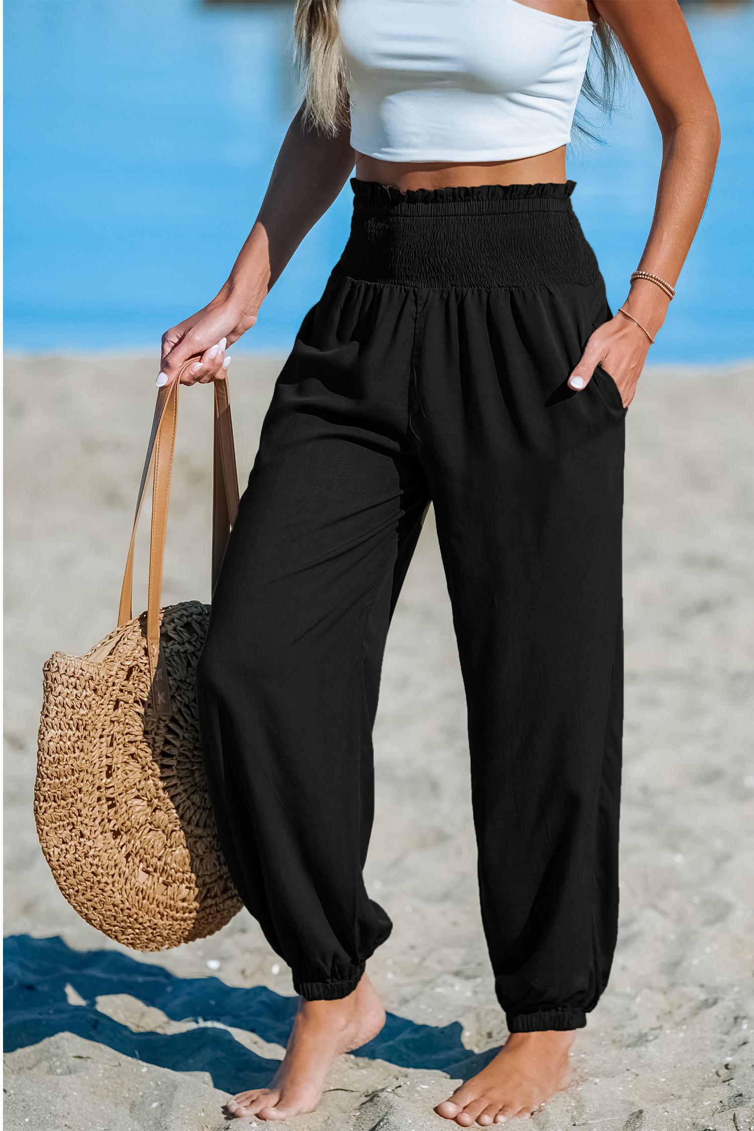 ocean mist black pants - l