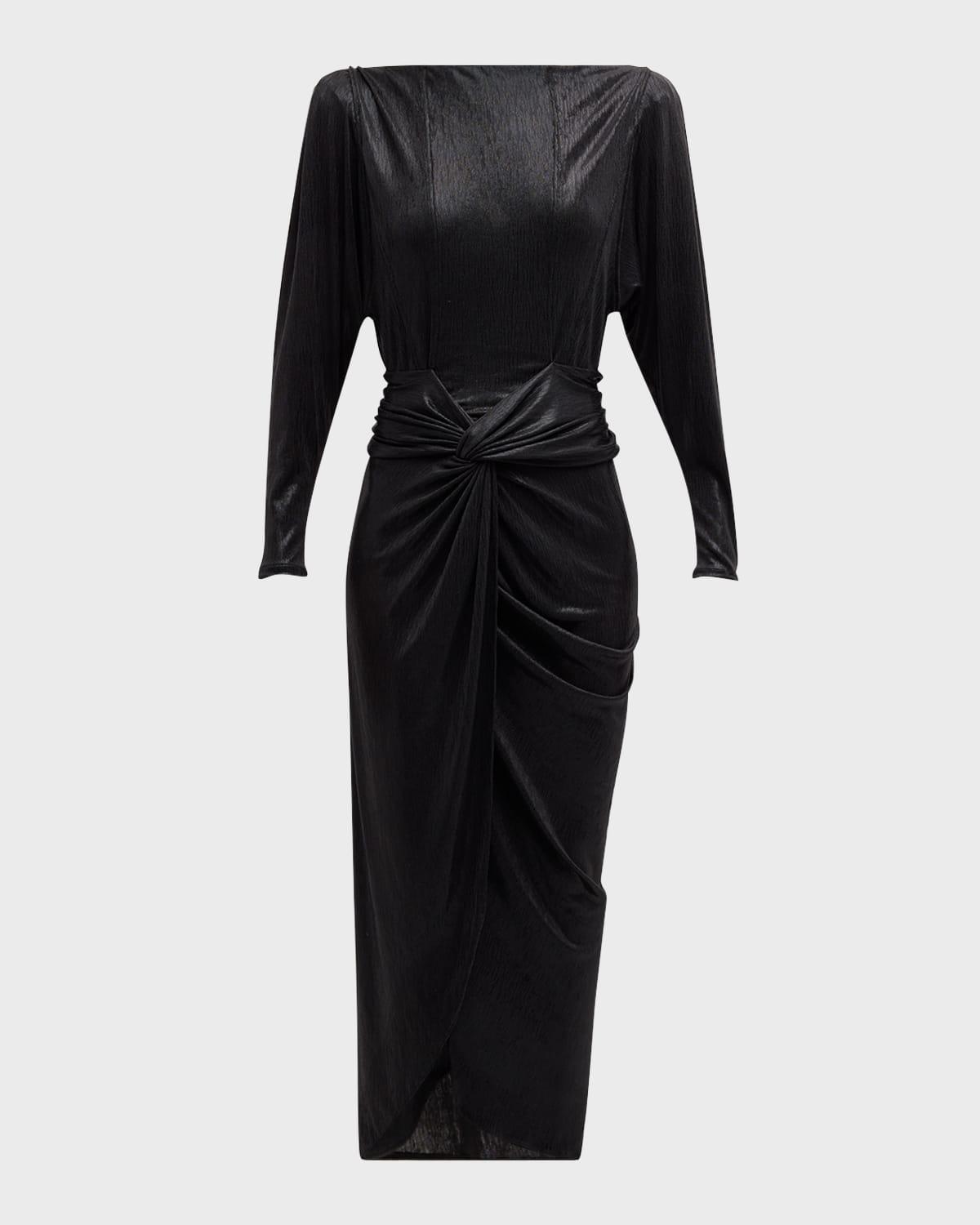 oceanna metallic twist-front dress
