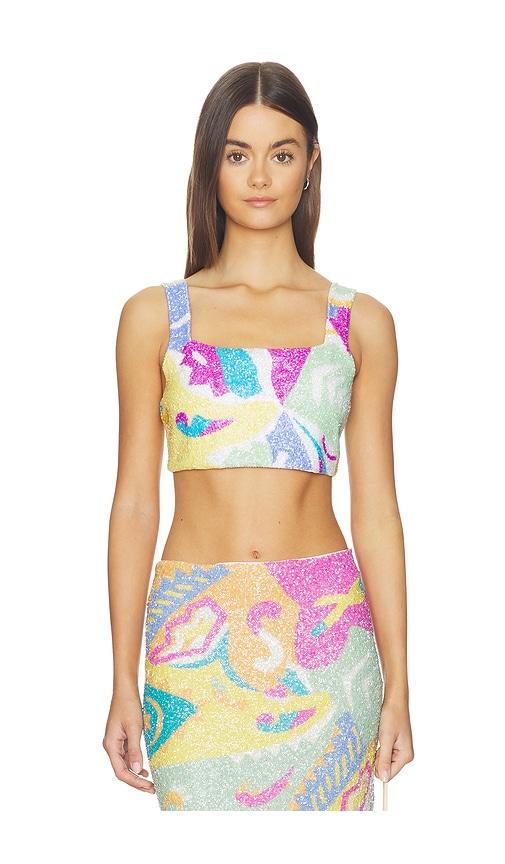 oceanus azure coord top in yellow,pink.
