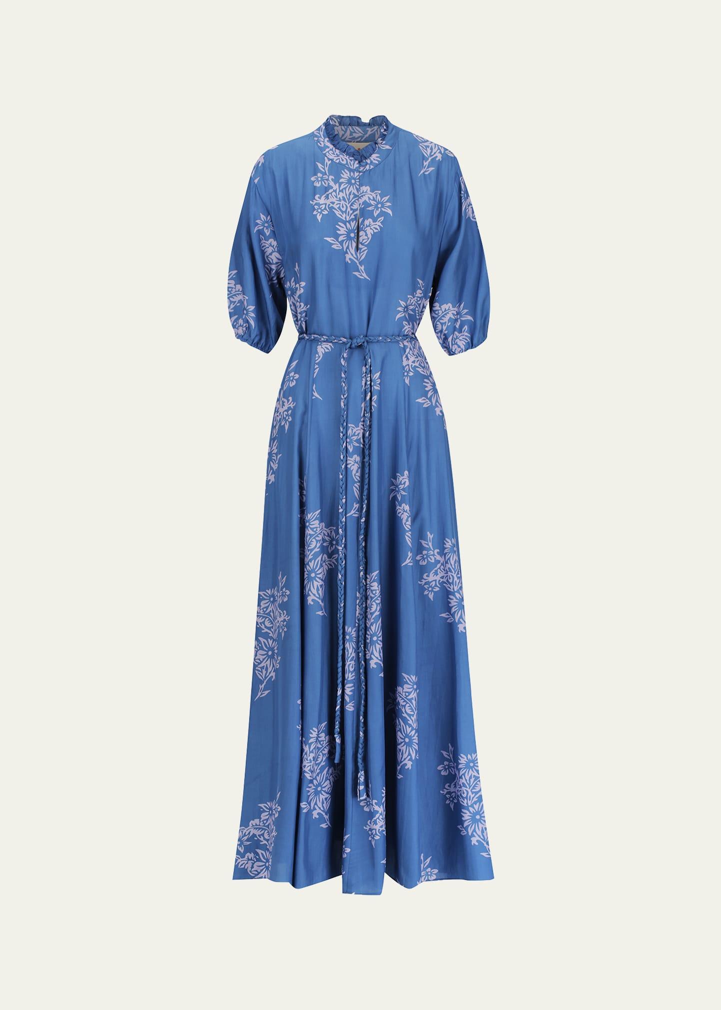 oceanus belted maxi dress