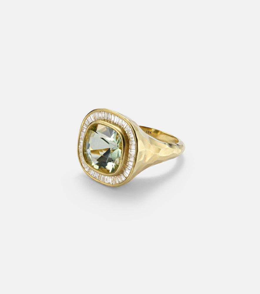 octavia elizabeth chroma 18kt gold ring with diamonds and beryl