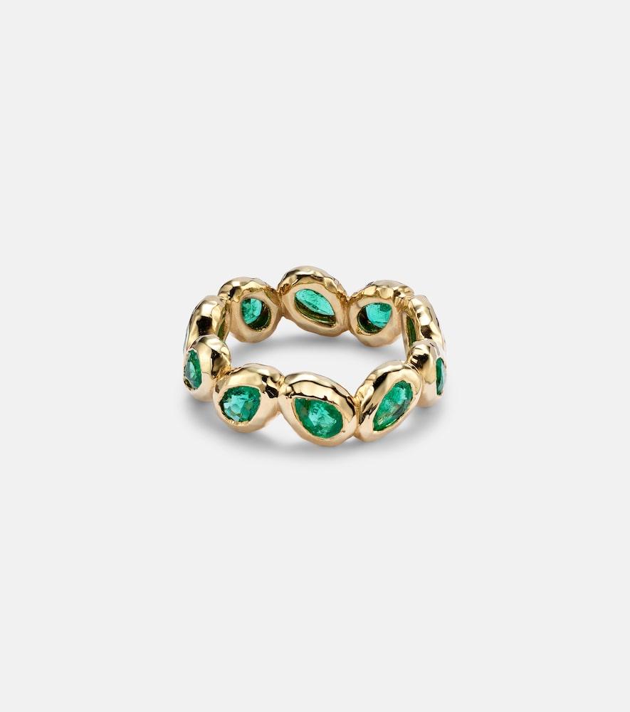 octavia elizabeth nesting gem 18kt gold eternity ring with emeralds
