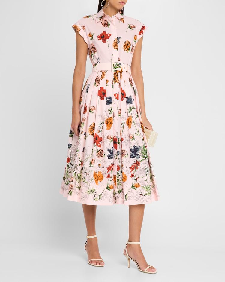 octavia floral cap-sleeve dress