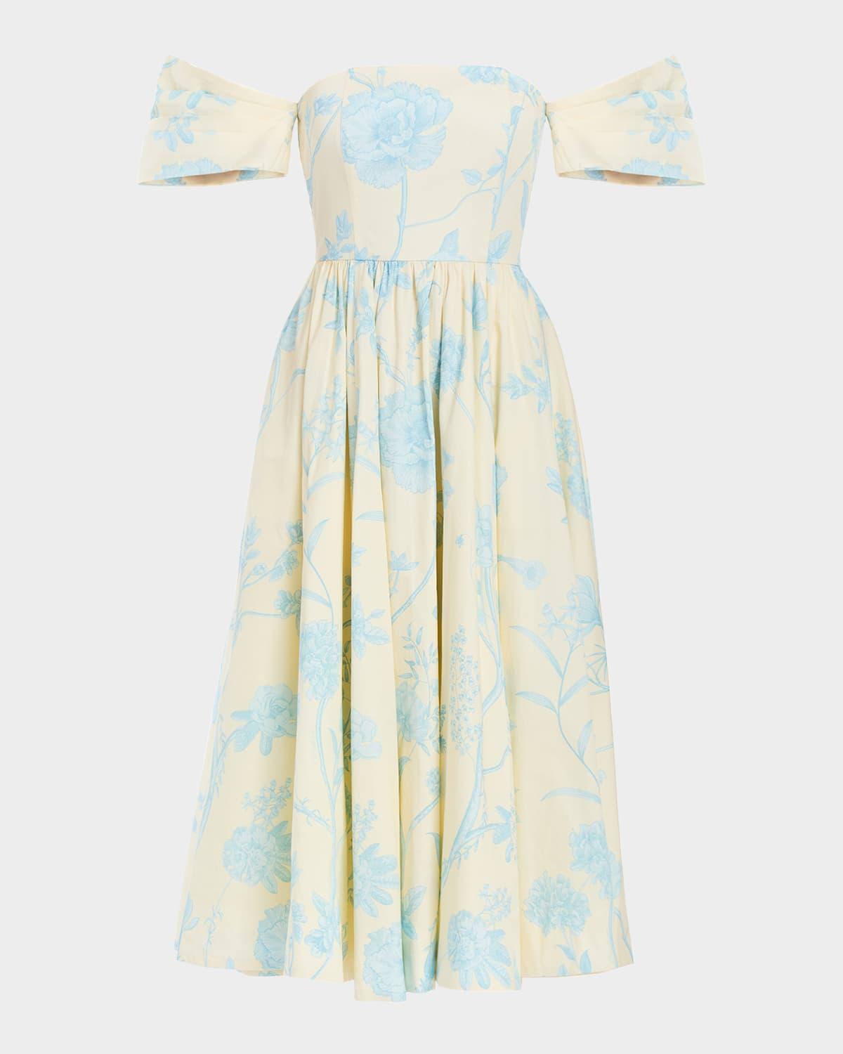odette off-shoulder cotton midi dress