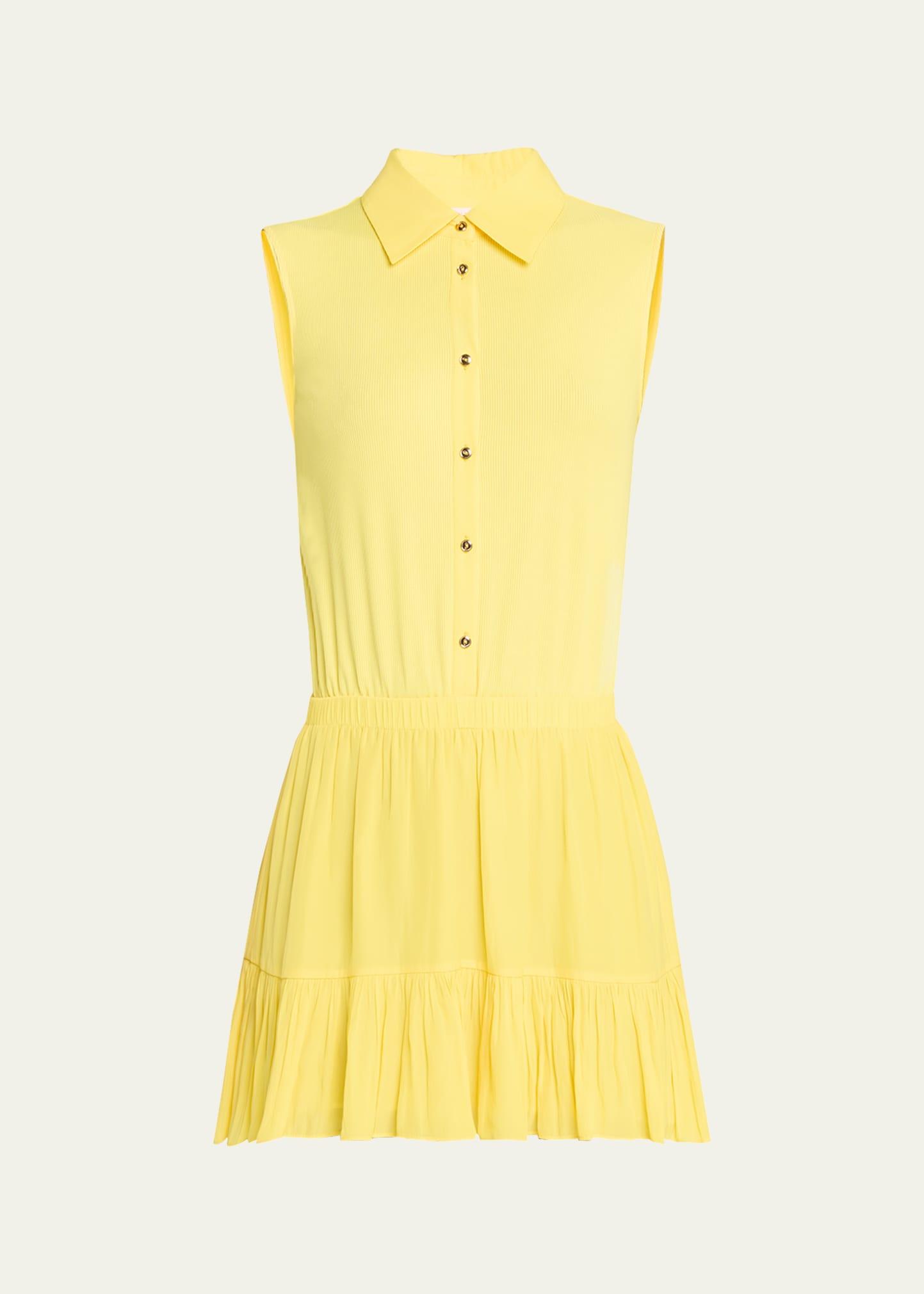 odette sleeveless button-front mini dress