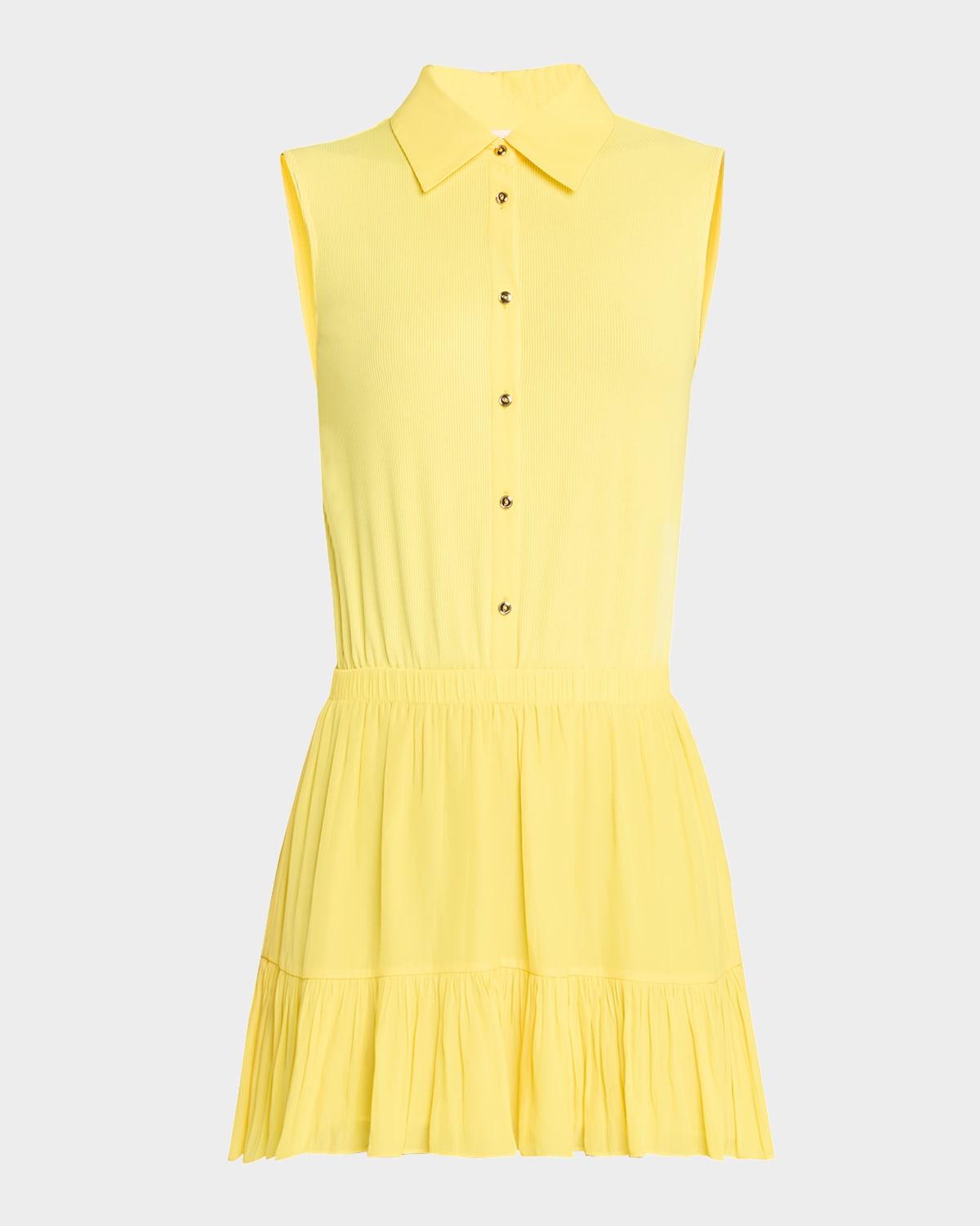 odette sleeveless button-front mini dress