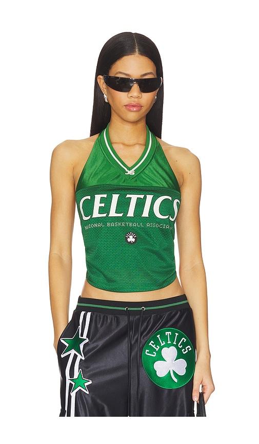 off season boston celtics jersey halter top in green.