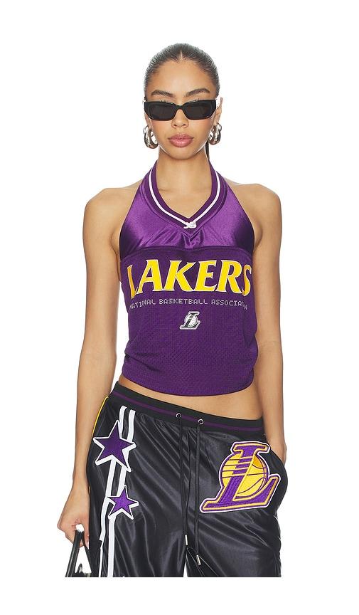 off season la lakers jersey halter top in purple.
