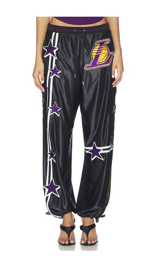 off season la lakers nylon track pant in black.