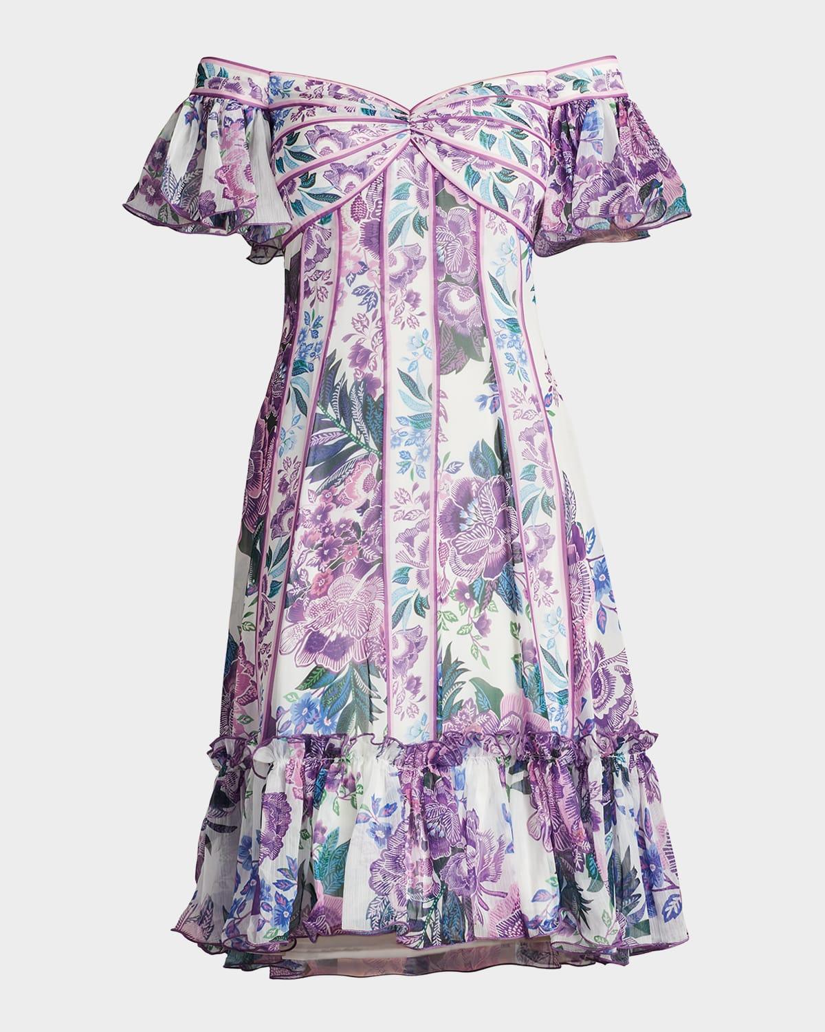 off-shoulder empire flounce dress