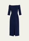 off-shoulder midi dress