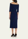 off-shoulder midi dress