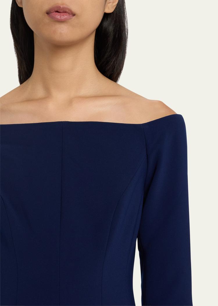 off-shoulder midi dress