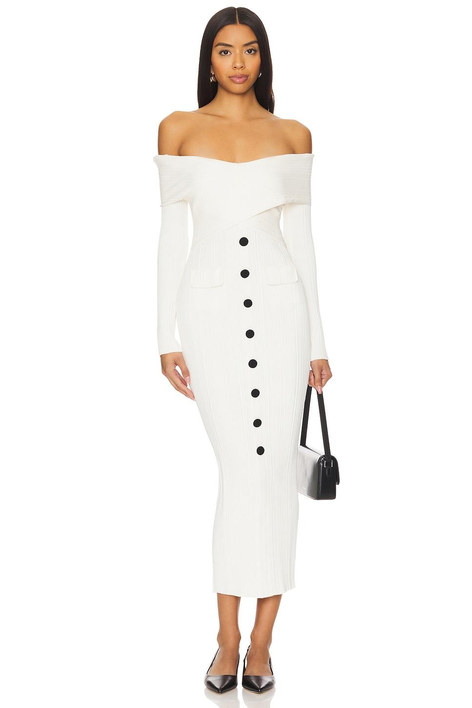 off shoulder midi dress