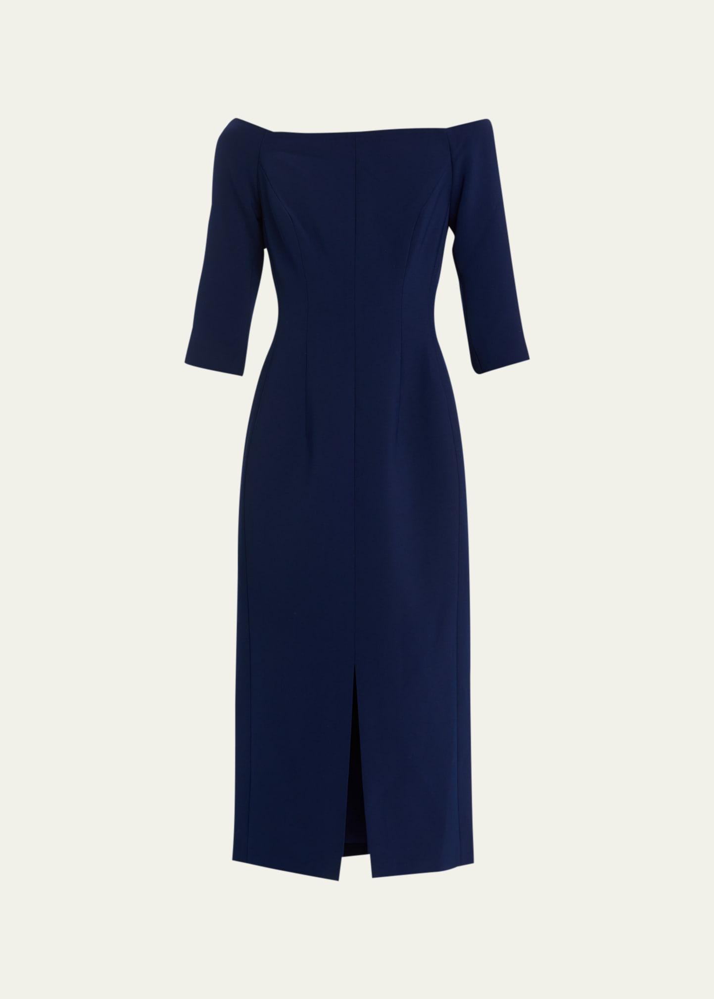 off-shoulder midi dress