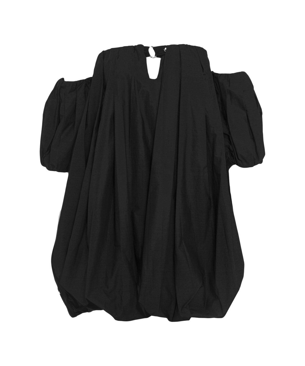 off-shoulder pleated mini dress